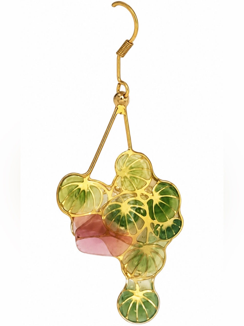April Hylton Designs Vintage Inspired Green Floral Resin Drop Earrings NWT - Picture 3 of 6